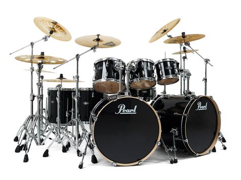 Pearl Double Bass Black Black Drum Set, Double Bass Drum Set, Pearl Drums, Set Wallpaper, Drum Sets, Drum Music, Drum Lessons, How To Play Drums, Double Bass