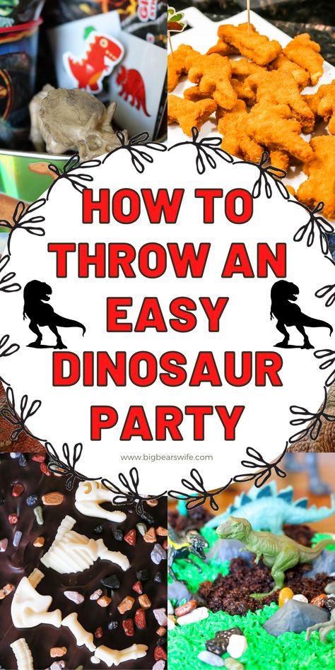 Dinosaur Appetizers Party Ideas, Cute Dinosaur Party Decorations, Dinosaur Party Diy Decorations, Diy Dinosaur Birthday Decorations, Dinosaur Lunch Ideas, Dino Games For Kids Birthday Parties, Dollar Tree Dinosaur Party Ideas, Colorful Dinosaur Birthday Party, Jurassic Park Party Food