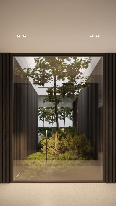 Minimalist Small House, Indoor Landscape Design, Minimalist House Interior, Vertical Garden Plants, Indoor Courtyard, Small House Interior, Modern Entrance, Courtyard Design, Small House Interior Design