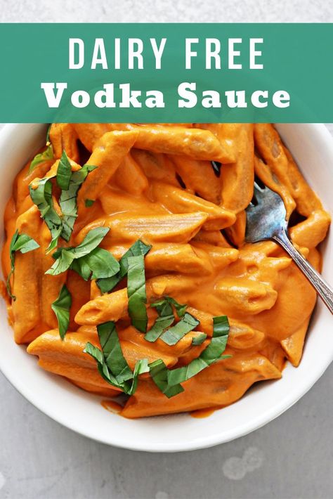 Dairy Free Vodka Sauce, Vodka Rigatoni, Ravioli Sauce, Dairy Free Dinner, No Dairy, Vodka Sauce, Raw Cashews, Quick Easy Dinner, Gluten Free Pasta