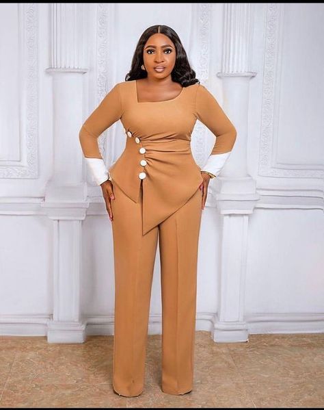 Office Tops For Ladies, Cooperate Wears Ideas For Ladies, Pants And Top Outfit Classy, Top And Trousers Outfit Material, Coperate Outfits For Ladies, Two Pieces Trouser And Top, Corporate Tops, Stylish Tops For Women Classy, Two Piece Outfits Pants Classy