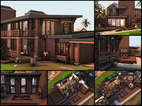 The Sims Resource - Modern Horseshoe | noCC Sims 4 Modern Ranch, Sims 4 Modern House, Sims Builds, Modern Ranch, Horse Ranch, Sims Community, Outdoor Retreat, Sims 4 Houses, Sims House