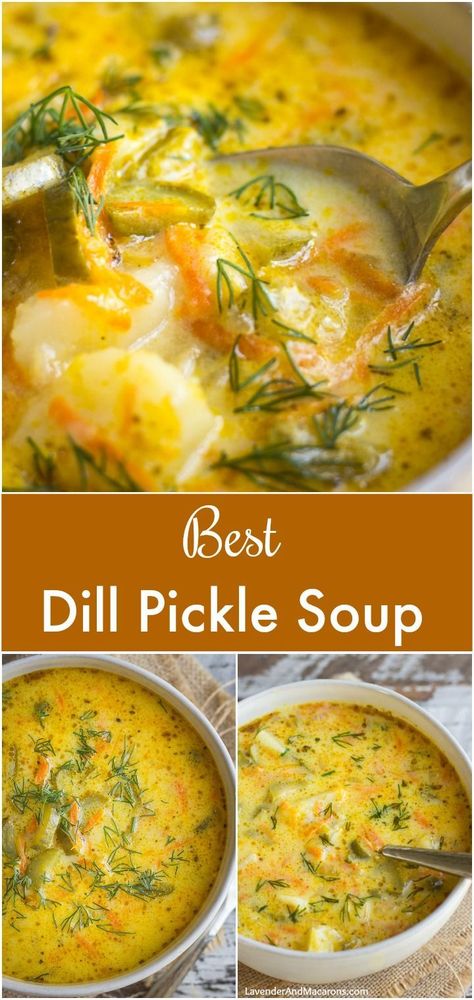 Dill Pickle Soup, Pickle Soup, Cozy Soup, Diner Recept, Potatoes Carrots, Dill Pickles, Soup And Stew, Autumn Night, Soup And Sandwich