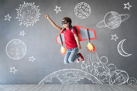 How to develop and nurture creativity and imagination in your child? All tips and suggestions to encourage creativity and play for child development. Jolly Phonics Activities, Selfie Wall, Studio Photography Fashion, School Murals, Murals For Kids, Happy Children's Day, Social Media Poster, Kids Imagination, Food Poster Design