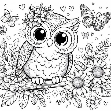 Coloring Pages For Adults Animals, Coloring Pages Owl, Cute Owl Coloring Pages, Butterfly Coloring Pages For Adults, Colouring Pages Mandala Animals, Cute Owls Wallpaper, Owl Coloring Pages, Barbie Coloring Pages, Love Coloring Pages