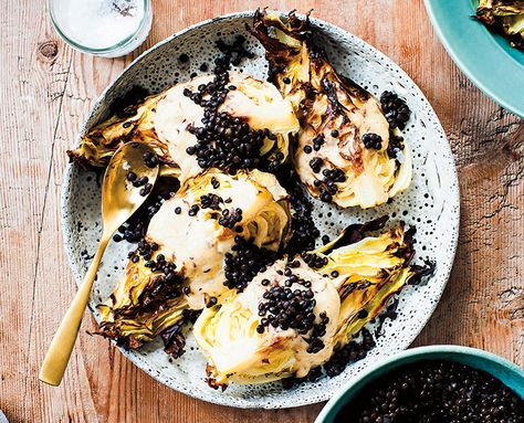 In The Nordic Kitchen: Baked Cabbage with Beluga Lentils - The Chalkboard Vegan Nordic Recipes, Baked Cabbage Recipes, Nordic Recipes, Nordic Diet, Norwegian Recipes, Nordic Food, Viking Food, Lentils Recipe, Nordic Recipe