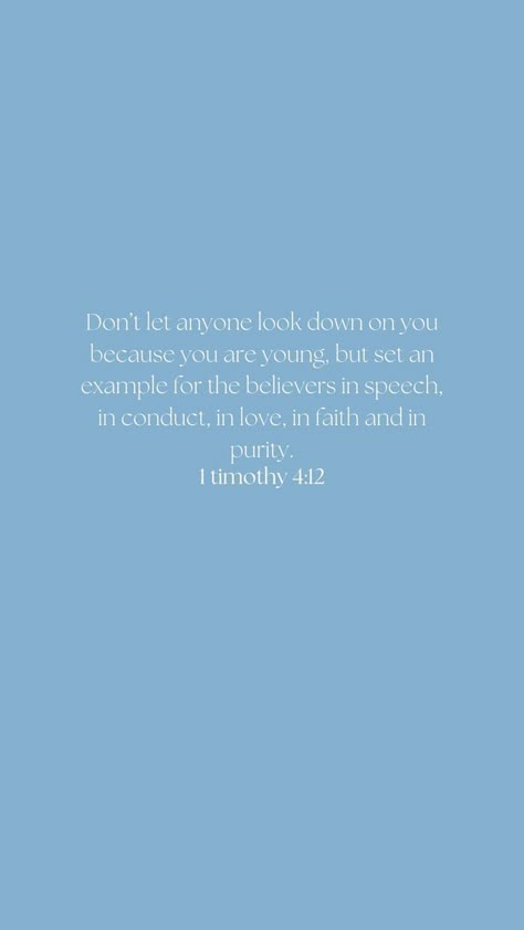 Graduation Bible Verses, Blue Bible, 1 Timothy 4 12, Lord Quote, Short Bible Quotes, Cute Bible Verses, Cute Bibles, Bible Verse Background, Christian Verses