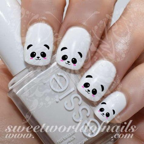 Panda Nail Art Cute Panda Face Nail Water Decals Water Slides Panda Nail Art, Nail Art Cute, Kids Nail Designs, Nail Art For Kids, Panda Face, Nail Water Decals, Best Nail Art Designs, Nails For Kids, Cute Nail Art