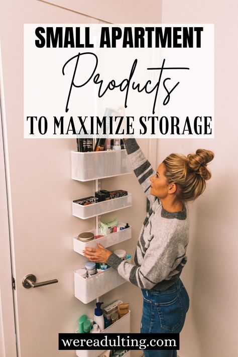 I have been trying to find the best products to increase the storage in my small apartment and i finally found the best guide Small Apartment Storage Ideas, Apartment Storage Ideas, Apartment Storage Hacks, Studio Apartment Storage, Apartment Storage Solutions, Small Apartment Closet, Apartment Hacks Organizing, Small Apartment Hacks, Small Apartment Storage