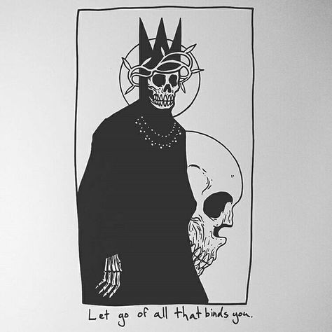 Matt Bailey ig: @baileyillustration Matt Bailey, King Of Wands, Skeleton Art, Wow Art, Dope Art, Skull Art, Let Go, Tattoo Drawings, Dark Art