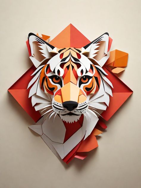 Illustration Geometric, Tiger Artwork, Flowers Photography Wallpaper, Tiger Art, Photography Wallpaper, Chinese Art, Flowers Photography, Geometric Shapes, Paper Art