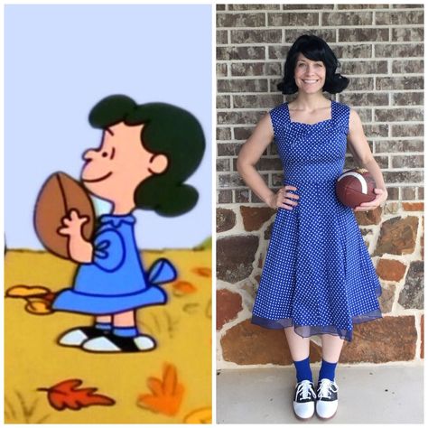 Image result for DIY lucy from charlie brown women's halloween costume Lucy Peanuts Costume, Lucy From Charlie Brown, Lucy Van Pelt Costume, Peanuts Costume, Charlie Brown Halloween Costumes, Peanuts Halloween Costume, Snoopy Costume, Peanut Costume, Charlie Brown Costume