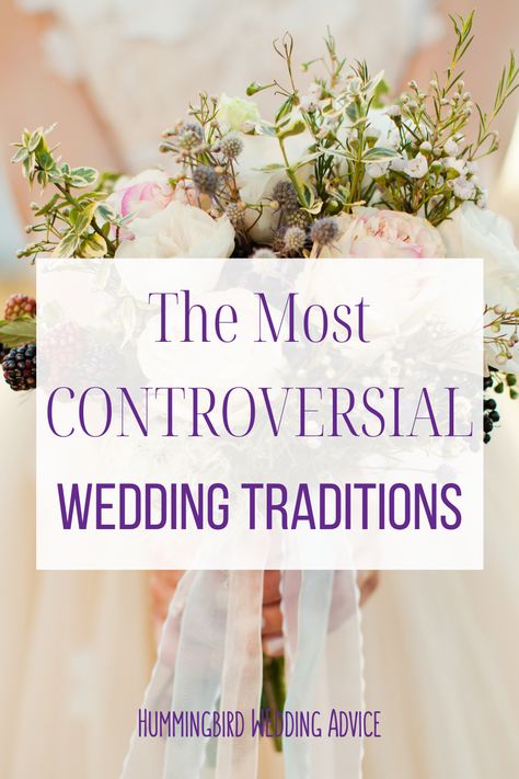 Weddings are filled with controversial wedding traditions. Some are quite common, and others are starting to phase out of style. As you design your wedding, look into controversial wedding traditions and decide if they work for you. It's totally okay to skip traditions that do not suit you or your partner, or keep the wedding traditions you love. // bridesmaid dresses // getting married // brides // grooms // giving the bride away // asking for permission // brides family pays // garter toss // Bachelorette Party Budget, Hummingbird Wedding, Wedding Toss, Wedding Tools, Budget Party, Garter Toss, Wedding Traditions, Wedding Guest List