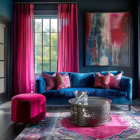 Contemporary Room Design, Columns Decor, Navy Blue Living Room, Bright Room, Creative Room, Chic Bedroom Decor, Bright Rooms, Contemporary Room, Lifestyle Ideas