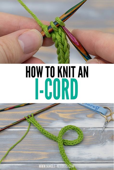 How To Knit I Cord, How To Knit Icord, Knitted I Cord, Knitting I Cord, Knitted Icord Tutorial, I Cord Knitting Tutorials, Knitting Instructions For Beginners, Knitted Icord Projects, Icord Knitting Wire Tutorial