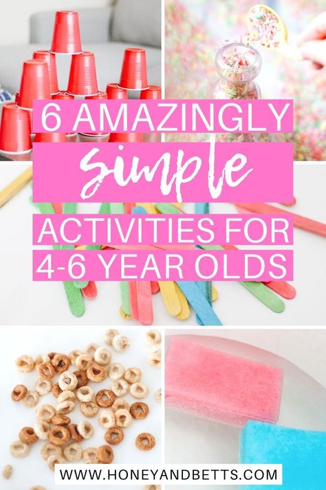 Looking for fun activities for 4-6 year olds at home? Hannah, the creative Canadian mom blogger at Honey & Betts, is sharing her cheap dollar store hacks! Fun Activities For Four Year Olds, Six Year Old Activities, Activities For Six Year Olds, Fun Activities For 4yrs Old, Crafts For 4 Year, Activities For 6 Year Boy, Activities For 6yrs Old, Four Year Old Activities, Activities For 5yrs Old