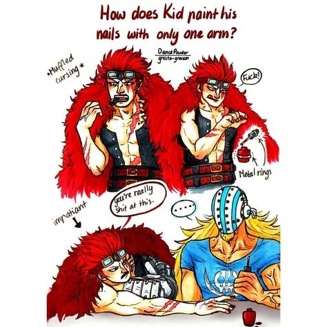 Eustass Kidd One Piece Fanart, Kidd X Killer, Killer One Piece Fanart, Kid X Law, Captain Kid, Dragon Age Funny, Eustass Kid, One Piece Meme, One Piece Ship