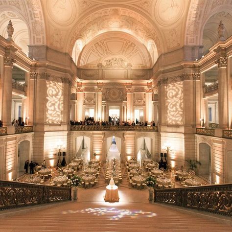 San Francisco City Hall Reception San Francisco City Hall, Dream Wedding Venues, City Hall Wedding, San Francisco City, Wedding Hall, Salou, Beautiful Architecture, Wedding Website, Wedding Themes