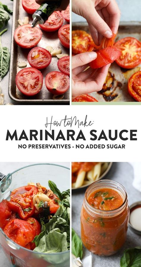 Roasted Tomato Basil Marinara Sauce - Fit Foodie Finds Basil Marinara Sauce, Yoga For Core Strength, Yoga For Core, Garden Garlic, Using Fresh Tomatoes, Strengthen Your Back, Fit Foodie Finds, Roasted Tomato Sauce, Condiment Recipes