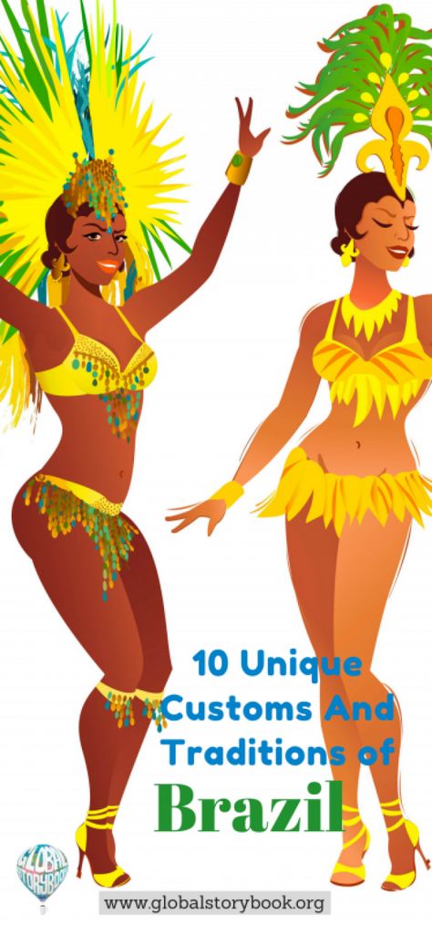 10 Unique Customs And Traditions of Brazil - Global Storybook. Let us start with a list of the 10 unique cultural customs and traditions that Brazilians possess and of which the world doesnt know much about... #brazil #brazil #culture Anime Sleepy, Brazil Party, Brazil Clothing, Brazil Dress, Brazil Vacation, Brazilian Soccer, Coconut Island, Geography Project, Brazilian Dishes