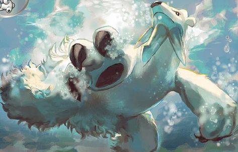 illus. kawayoo “Beartic” from Next Destinies Beartic Pokemon, Pokemon Tumblr, 150 Pokemon, Pokemon Official, Wild Pokemon, Pokemon 20, Childhood Games, Pokémon Master, Pokemon Teams