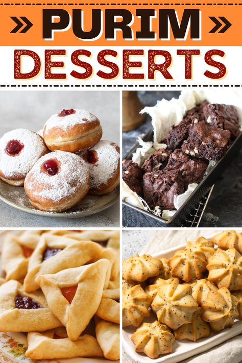 After a day of fasting, there's no better way to celebrate a holiday of unity, family, and togetherness than these easy and delicious Purim desserts. Purim Recipe, Bite Size Cookies, Ice Cream Cupcakes, Ice Cream Pies, Fruit Filling, Decadent Cakes, Flaky Pastry, Chocolate Filling, Pastry Dough