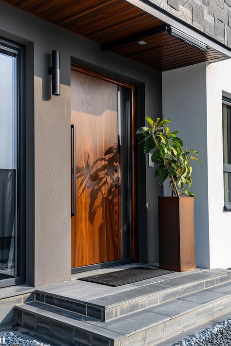 Top 22 Modern Entrance Door Designs 2024: Enhance Your Home's Curb Appeal Exterior House Design Ideas, Modern Exterior House, Exterior Door Designs, House Front Door Design, Modern Entrance Door, Entrance Gates Design, Modern Entrance, Modern Front Door, Entrance Door Design