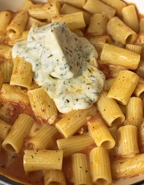 Creamy Rigatoni with Boursin Cheese Pasta And Boursin Cheese, Creamy Rigatoni With Boursin Cheese, Creamy Boursin Pasta, Boursin Mac And Cheese, Creamy Rigatoni Recipes, Boursin Cheese Recipes Pasta, Recipes With Boursin Cheese, Pasta Boursin, Ham And Cheese Puff Pastry