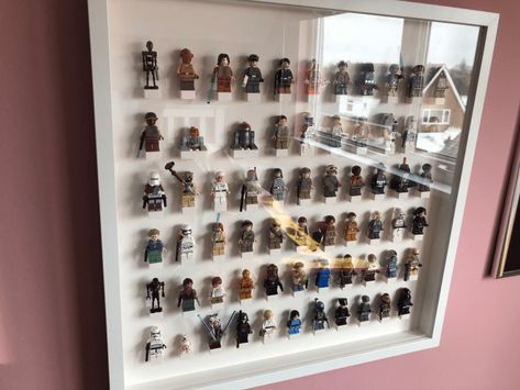 How to make a Lego Minifigure display cabinet | David Artiss Minifigure Display Diy, Lego Shadow Box Ideas Diy, Lego Mini Figure Display Diy, Lego Minifigure Storage, Lego Mini Figure Display, Minifigure Display, Lego Minifigure Display, Best Glue, Ribba Frame