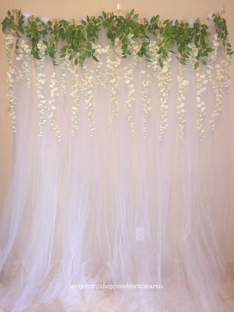 Wedding Backdrop Reception, Tulle Baby Shower, Tulle Backdrop, Decoration Buffet, Reception Backdrop, Wedding Reception Backdrop, Bridal Shower Backdrop, Booth Wedding, Engagement Decorations