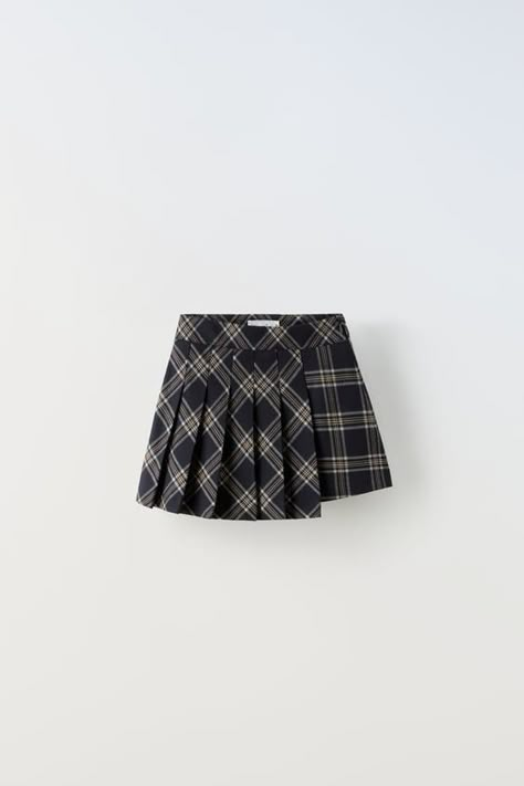 Skirts for Girls | ZARA United Kingdom Box Pleat Skirt, Pleat Skirt, Vest Blazer, Skirt Co Ord, Shirt Blouses Tops, Zara Kids, Box Pleats, Short Girls, Asymmetric Hem