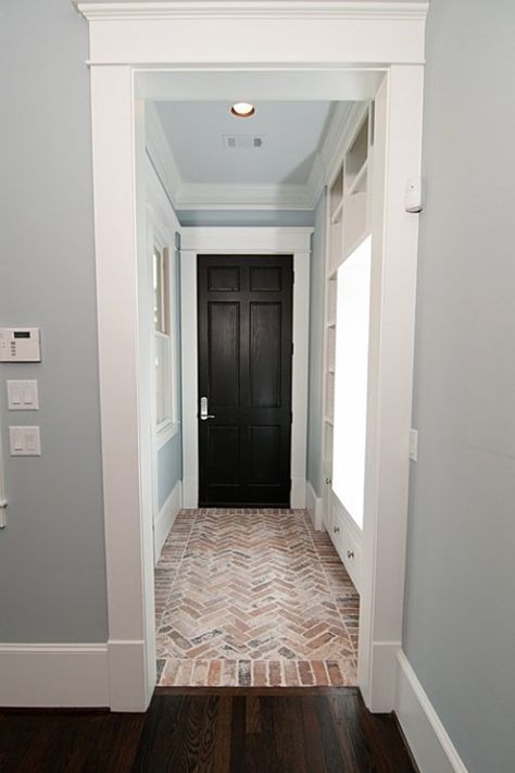 Craftsman Entry, Farmhouse Mudroom, Brick Floor, Entryway Flooring, Brick Tile, Cute Dorm Rooms, Brick Flooring, Farmhouse Interior, Decoration Inspiration