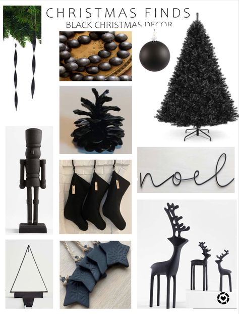 Black And Natural Christmas Decor, Black Wooden Christmas Tree, Christmas Decor Green And Black, Black Wall Christmas Decor, Modern Clean Christmas Decor, Black And White Theme Christmas Tree, All Black Christmas Tree Decor, Emerald Green And Black Christmas Decor, Black And White Modern Christmas Decor