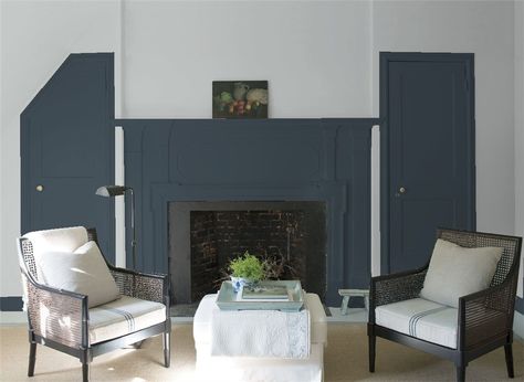 Living Room 3 | Benjamin Moore Regent Green, Navy Paint Colors, Navy Blue Paint Colors, Benjamin Moore Gray, Family Room Colors, Color Combinations Paint, Benjamin Moore White, Navy Blue Walls, Farmhouse Paint Colors