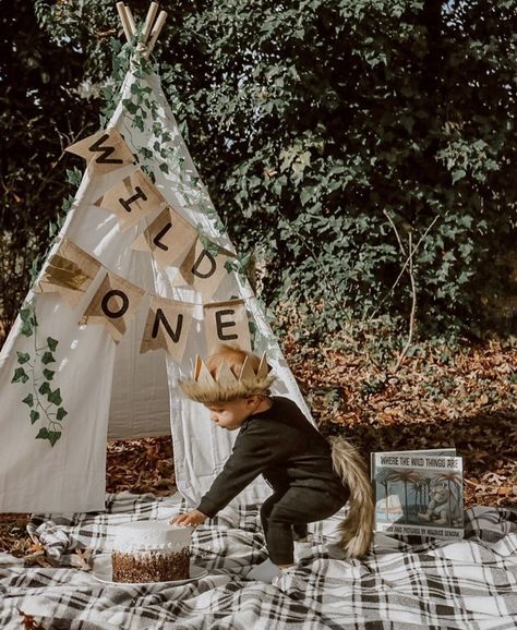 Woodland First Birthday Photo Shoot, Wild One Birthday Party Photoshoot, Nature First Birthday, One Year Birthday Photoshoot Outdoor, Wild One Photo Shoot Boy, Wild One Birthday Photo Shoot, Forest First Birthday, Boho First Birthday Boy, Outdoor First Birthday