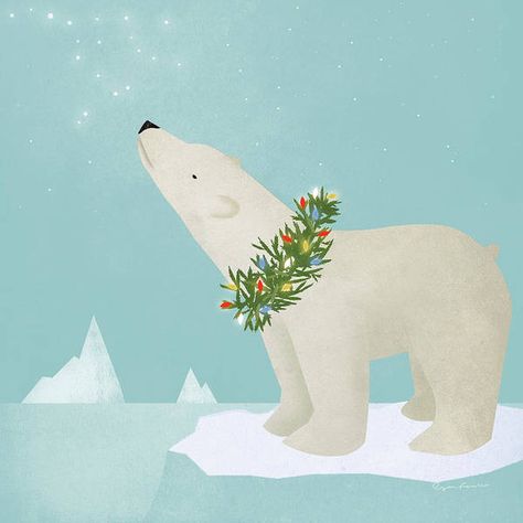 Animals Art Print featuring the mixed media Holiday Polar Bear by Ryan Fowler Canvas Painting Blue, Polar Bear Art, Penguins And Polar Bears, Bear Wall Art, Professional Appearance, Bear Art, Christmas Paintings, Christmas Watercolor, Painting Canvas