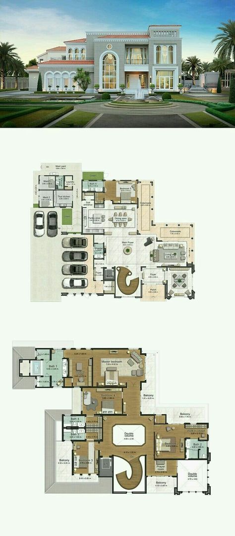 Luxury Mansion Floor Plans, Mansion House Plans, Villa Am Meer, Hotel Floor Plan, Modern House Floor Plans, Mansion Designs, House Plans Mansion, Mansion Floor Plan, Mansion House