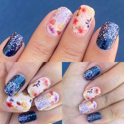 Color Street Good Impressions Combo, Color Street Good Impressions, Floral Of The Story Color Street, Color Street Mixed Mani Ideas 2022 Fall, Color Street Purple Mixed Mani, Color Street Floral Obligation, Color Street Jewel Of Mumbai, Jazzy Nails, Color Street Mixed Mani