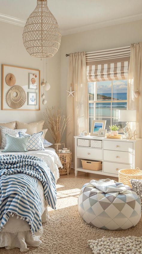 Boho Bedroom Ideas for Kids Beach Hut Bedroom, Beach Twin Bedroom Ideas, Ocean Bedroom Kids, Ocean Inspired Bedroom, Rustic Boho Bedroom, Surf Bedroom, Bedroom Ideas For Kids, Boho Bedroom Inspirations, Ocean Bedroom