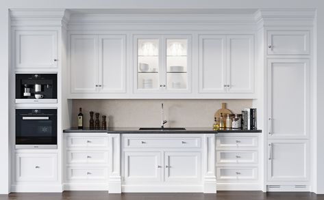 Kitchen Set Classic, Neo Classical Kitchen Design, American Classic Kitchen, Tom Howley Kitchen Islands, Kitchen Tom Howley, American Classic Interior, Tom Howley Kitchens, Modern Classic Kitchen, Classical Kitchen