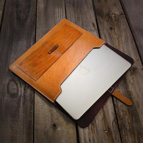 Macbook Air 13” Handmade Leather Sleeve Leather Macbook Case, Macbook Air Sleeve, Tan Leather Belt, Clip Wallet, Veg Tan Leather, Minimalist Wallet, Buffalo Leather, Texas Usa, Macbook Air 13