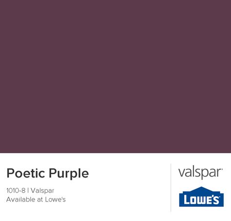 Poetic Purple from Valspar Accent Wall Purple, Purple Wall Color, Plum Paint Colors, Plum Paint, Valspar Paint Colors, Purple Paint Colors, Bedroom Purple, Grape Jam, French Lilac