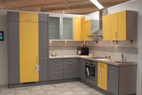 Wonderful Modern Kitchen Design Ideas - Engineering Discoveries Yellow Kitchens, Yellow Kitchen Designs, Yellow Kitchen Cabinets, Kitchen Yellow, Kitchen Cupboards Paint, Modular Kitchen Cabinets, Yellow Kitchen Decor, Grey Kitchen Designs, Kitchens Design