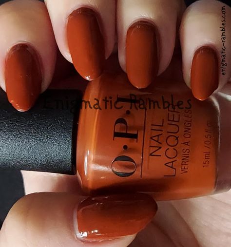 Opi Terracotta, Opi My Italian Is A Little Rusty, Dark Autumn Nails Colour, Dark Orange Nails, Rust Nails, Opi Nail Colors, Designs For Short Nails, Fall Gel Nails, Simple Gel Nails