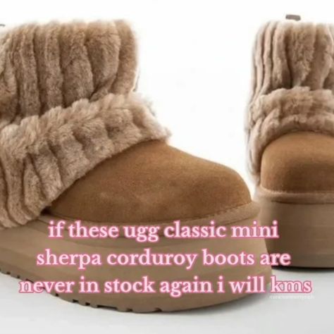 Ugg Mini Sherpa Boots, Mini Sherpa Uggs, Ugg Sherpa Boots, Sherpa Shoes, Uggs Classic Mini, Sherpa Boots, Bestie Outfits, Preppy Shoes, Ugg Mini