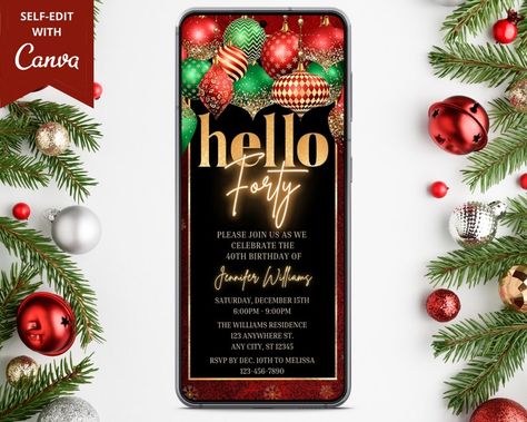 Funny Christmas Party Invitations, Winter Birthday Themes, Christmas Invites, 30th Birthday Invitations, 40th Birthday Invitations, Christmas Birthday Party, Christmas Party Invitation, Winter Birthday, Christmas Invitations