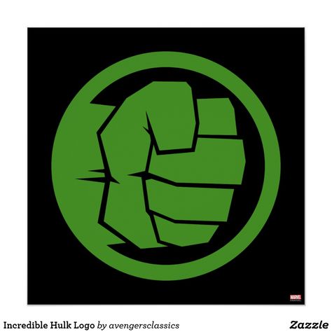 Incredible Hulk Logo Poster. Cool Marvel merchandise to personalize. #marvel #avengers #birthday #birthdayparty #birthdaycard #personalize #kids #shopping Hulk Painting, Logo Hulk, Hulk Logo, Hulk Symbol, Hulk Hands, Hulk Shirt, Hulk Party, Vinyl Paintings, Avengers Coloring