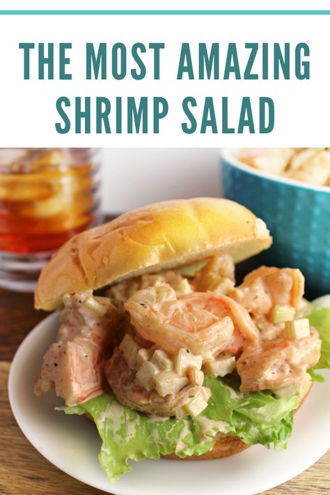 Shrimp Salad Sandwich, Salad Shrimp, Shrimp Sandwich, Salad Cucumber, Shrimp Salad Recipes, Crab Salad, Seafood Salad, Fun Salads, Shrimp Dishes