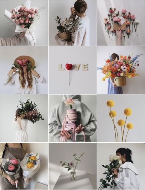 Grid Layout Instagram, Instagram Feed Ideas Business, Flower Bouquet Boxes, Flowers Feed, Instagram Grid Layout, Floral Designs Arrangements, Flower Shop Design, Weekend Ideas, Flower Photoshoot