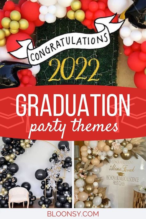 A graduation party without a theme can be fine, but why be ordinary when you can make your graduate feel even more special? Impress your graduate and the guests by going the extra mile and adding a fun theme. #graduationparty #partytheme Phd Graduation Party Themes, Masters Graduation Party Ideas Decor, Disney Graduation Party Ideas, Graduation Color Schemes, Graduation Theme Ideas, Degree Party, Teacher Graduation Party, Graduation Party Colors, Graduation Themes